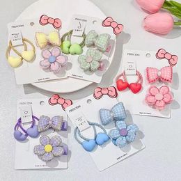 Hair Accessories Children's Clip Set With Butterfly Bow And Heart-Shaped Tie Cute Flower For Baby Girls