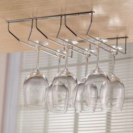 Kitchen Storage Silver Iron High Glass Rack Double Row Multiple Size Single Wine Goblet Holder