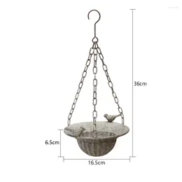 Vases Home Furnishings Courtyard Hanging Decoration Garden Ironwork Retro Style Make Old Iron Chains Birds Flower Pot Hat Shape Vase