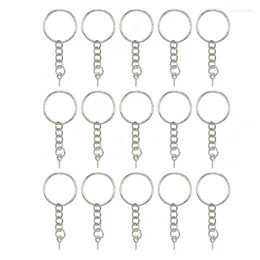 Keychains 40Pcs Polished Key Ring Screw Eye Short Chain Split Connector DIY Jewellery