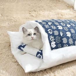 Removable Dog Sleeping Bag Sofas Mat Winter Warm Cat House Small Bed Puppy Kennel Nest Cushion Pet Products