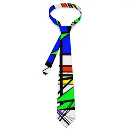 Bow Ties De Stijl Print Tie Colorful Geometric Classic Elegant Neck For Male Business Quality Collar Design Necktie Accessories