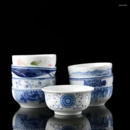 Teaware Sets 4 Pcs/lot Jingdezhen Blue And White Porcelain Tea Cup Handmade Small Single Bowl Master Accessories 40ml