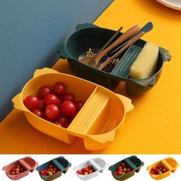 Kitchen Storage Drain Colander Basket Hanging Anti-Blocking Saddle-Shaped Philtre Large Capacity Plastic Waste Garbage Food Residue