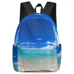 Backpack Ocean Beach Landscape Women Man Backpacks Waterproof Travel School For Student Boys Girls Laptop Book Pack Mochilas