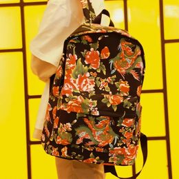 Backpack 2024 Flower Cloth Large Capacity Casual High Quality Fashion Trendy Couple Ethnic Style Mochila