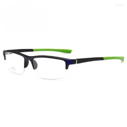 Sunglasses Frames 55mm Athletic Glasses Men's And Women's Semi-Rimless Frame Simple Casual Plain TR90 Customised Prescription