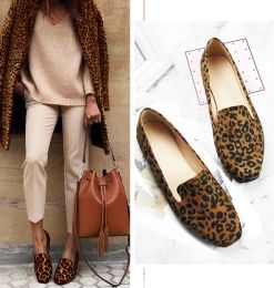 Boots EAGSITY leopard women shoes penny loafers women flats slip on dancing shoes ladies casual party shoes comfortable mules shoes