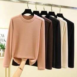T-shirt Winter Warm Bottoming Tshirt Long sleeves Solid color Thermal underwear Tops skin beauty Tshirts Slim Fit all match