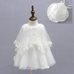 Girl Dresses Baby Dress Lace Beading Appliques Baptism Girls 1st Year Birthday Party Wedding Christening Infant Clothing 3PCS