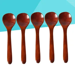 Coffee Scoops 5 Pcs Ice Cream Honey Spoon Mixing Small Wood Bamboo Wooden Spoons