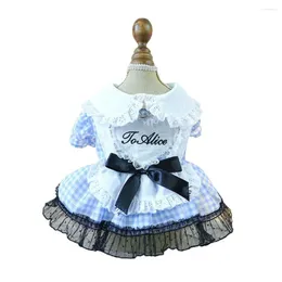Dog Apparel Breathable Mesh Splicing Pet Dress Chic Princess With Bow Decoration Doll Collar Fashionable For Pooch