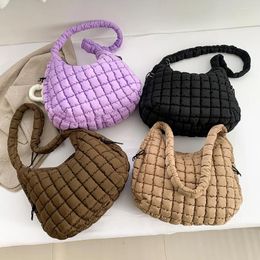 Drawstring Women Cloud Hobo Bag Large Capacity Quilted Stylish Commuting Bags Solid Color Casual Satchel Puffer Shoulder