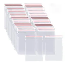 Gift Wrap 500Pcs Resealable Zipper Closure Bags Self Seal Clear Plastic Poly Bag