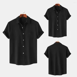 Men's Casual Shirts Lapel Shirt Short-sleeve Breathable Short Sleeve With Chest Pocket Button Closure Soft For Daily