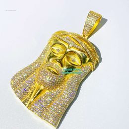 Meistverkaufte Hip-Hop-Stil Sterling Silber Rapper Designer Charms für Männer Schmuck Geschenkset Moissanit Jesus Anhänger