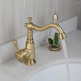 Bathroom Sink Faucets Brushed Gold Basin Faucet Mixer Tap Torneira Banheiro Water Column Taps