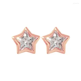 Stud Earrings 925 Sterling Silver Cute Star Crystal Statement For Women Girls Valentines Day Gift Fashion Jewellery Wholesale