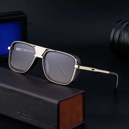 designer sunglasses KILA Punk Style Box Sunglasses, Men's Hollow Thin Mirror Legs, Sun and UV Protection