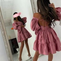 Elegante curto rosa cetim vestidos de noite a linha muçulmano recortado babados na altura do joelho com mangas curtas para mulher