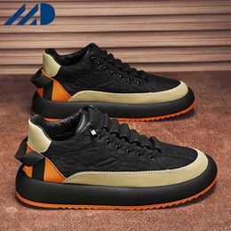 HBP Non-Brand Fashion Mens Shoes New Winter Trend Black Sneakers Mens Versatile Platform Casual Shoes