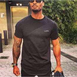 Muscle New Round Neck Short Sleeve T-shirt Mens Exercise Running Breathable Quick Dry