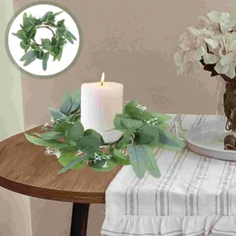 Decorative Flowers Simulated Garland Ring Eucalyptus Table Wreath Centerpieces For Wedding Rings