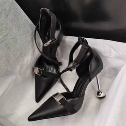 Non-Brand Summer Fashion Black HBP Pointy Toe Mules Lady Heels for Women