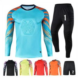 Men Boys Football Jersey Tracksuit Custom Soccer Long Sleeve Uniform Adult Kids Kit Goalkeeper Suits 240320