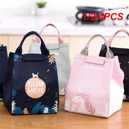 Dinnerware 1/2/4PCS Thermal Bag Insulated Lunch Cooler Picnic Bags Box Ice Pack Tote Large Capacity For Women