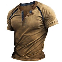 Summer Mens T-shirt Short Sleeve Sports Casual Men T shirts V-neck Top Vintage Clothes 0317