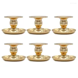 Candle Holders Pack Of 6 Gold Taper Pillar Candlestick Holder Centrepieces For Home Decoration/Anniversary Gifts