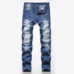 Men's Jeans Spring And Summer Casual Ripped Straight Leg Fashion Pants E For Men 1 Year