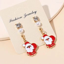 Stud Earrings U-Magical Statement Elk Snowman Christmas Tree Shining CZ Zircon Earring For Women Pearl Snowflake Bell Jewellery