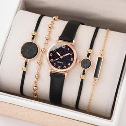 Wristwatches 5PCS Women Watch Fashion Luxury Elegant Alloy Colourful PU Leather Strap Wristwatch For Ladies Quartz NO BOX