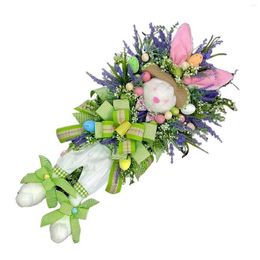 Decorative Flowers Easter Wreath Decorations Rustic Farmhouse Wall Hanger Decor For Front Door Holiday