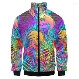 Men's Jackets Graffiti Funny 3D Full Printing Fashion Jacket Print Style Fitness Casual Zipper Coat Harajuku Comfortable Men Women Clothing