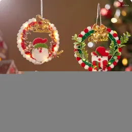 Decorative Flowers Mini Christmas Wreath Light Up Making Kit Creative DIY Holiday Snowman Craft For Windows