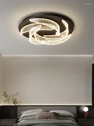 Chandeliers Modern LED Acrylic Ceiling Light 2024 Black Luxury Round For Living Room Bedroom Study Kitchen Children's Decor