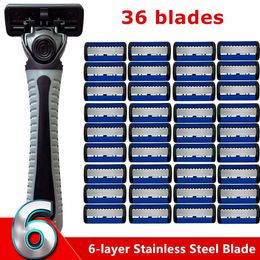 Razor Classic 6 Layer Safety Razor for Mens Shaving Womens Hair Removal Shaving Blades Manual Shaver 240313