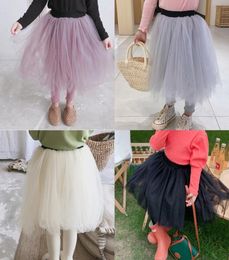 Girls lace tulle tutu skirt pants kids elastic high waist gauze princess skirt trouser 2022 spring children birthday party clothin8725376