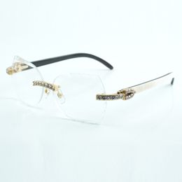 Lentes transparentes elegantes de micro corte com diamante XL 8300817 com chifres de búfalo pretos naturais e misturados tamanho do braço 18-140 mm