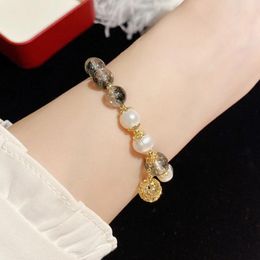 Strand FEEHOW Pearl Open Beaded Bracele For Women Elegance Green Crystal Bead Bracelet Charms Exquisite Pendant Jewellery Gifts