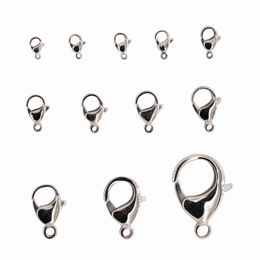 steel Colour Stainless steel Lobster Clasp hook fashion Jewellery accessories chain necklace parts ZSP266