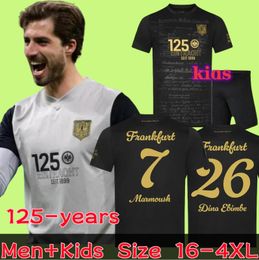 2024-2025 Eintracht Frankfurt 125 Year Anniversary Kit DFB POKAL FINAL kit Soccer Jerseys 2024 2025 RODE ACHE Football shirt Uniform 125th black gold 369