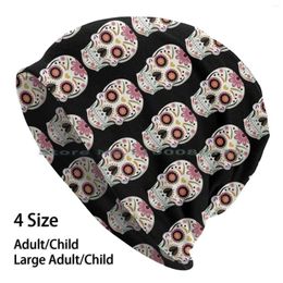 Berets Day Of The Dead Bride Beanies Knit Hat Cute Sugar Skull Girl Halloweenshirt Zombie Gothic Dia De Los Muertos