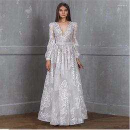 Casual Dresses Sequins Lace Embroidery Wedding Cocktail Floor Length Dress Women Sexy Long Sleeve V Neck High Waist Corset Evening