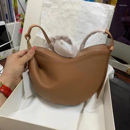 Shoulder Bags Elegant Fashion Lichee Pattern Cowhide Purse Bag 2024 Underarm Commuter All-match Handbags Bolsos