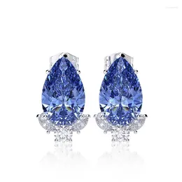 Stud Earrings Teardrop Pink/Blue CZ Bridal Wedding Engagement Accessories Gorgeous Elegant Women Trendy 2024