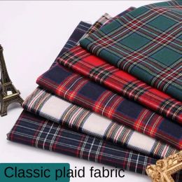 Dresses Plaid Cotton Fabric By The Metre for Clothes School Uniform Skirts Dress Pants Tablecloth Sewing Yarndyed Soft White Red Cloth